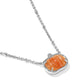 Pumpkin Short Pendant Necklace - Silver Orange Banded Agate - Southern Belle Boutique