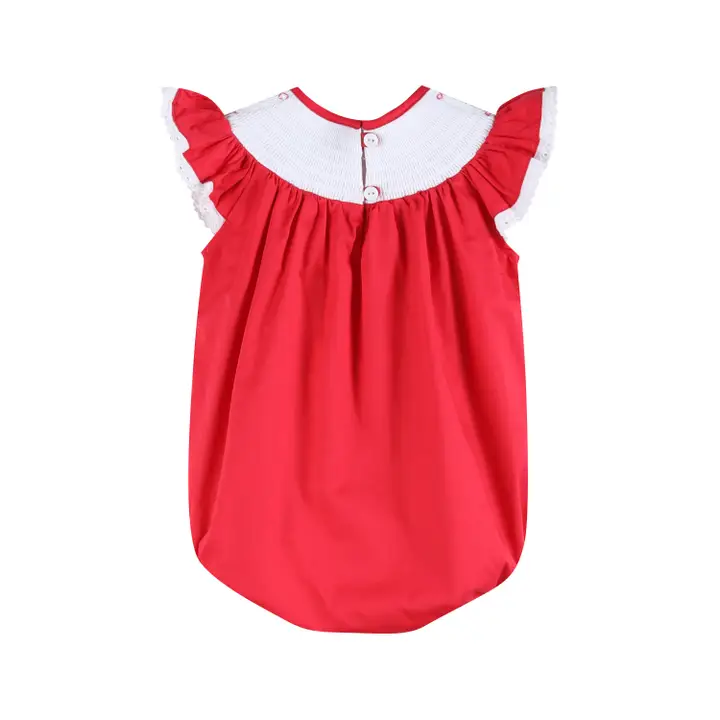 Red Heart and Lace Smocked Romper - Southern Belle Boutique