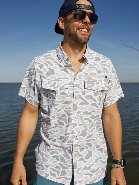 Performance Fishing Shirt - White Camo