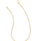 Ainsley Convertible Chain Necklace Gold White Enamel