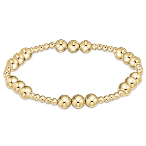 Classic Joy Pattern 6mm Bead Bracelet - Gold - Southern Belle Boutique