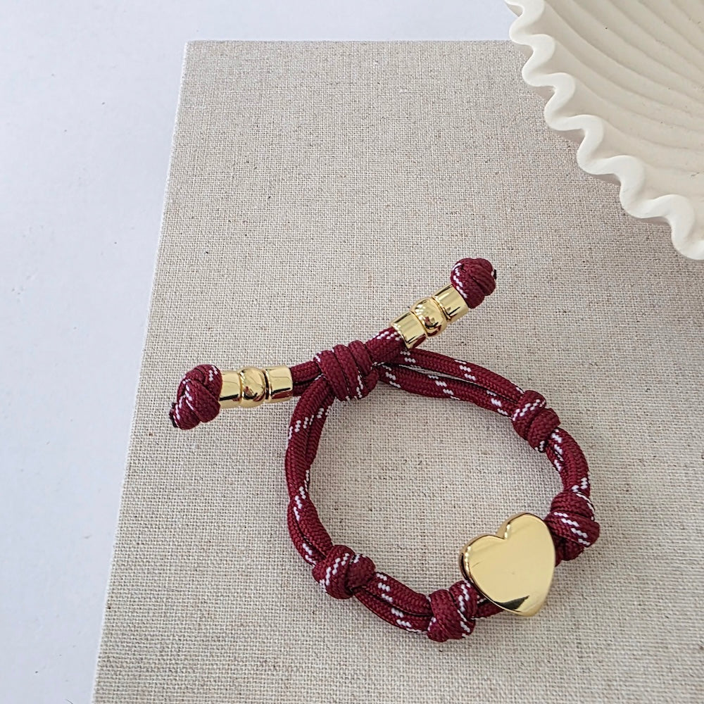 Knotty Cord Heart Bracelet - - Southern Belle Boutique