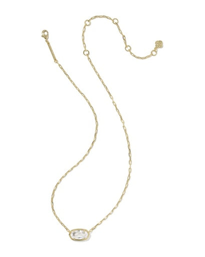 Elisa Luxe Short Pendant Necklace - Gold White Cz - Southern Belle Boutique