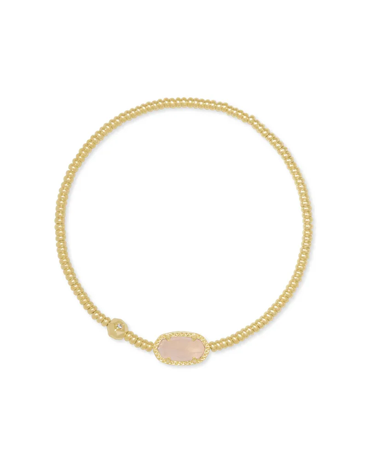 Grayson Gold Stretch Bracelet in Rose Quartz - Southern Belle Boutique