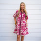 Burgundy Cream Floral Dress