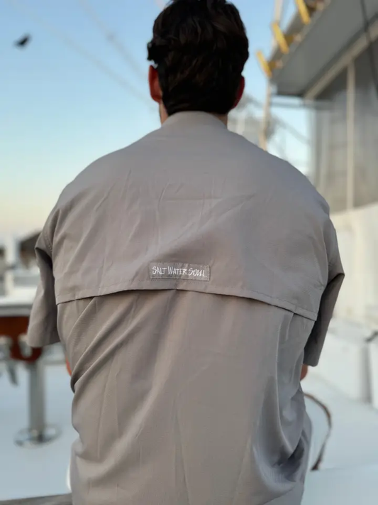 Gray Fishing Shirt - Southern Belle Boutique