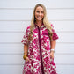 Burgundy Cream Floral Dress