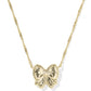 Haley Bow Short Pendant Necklace - Gold Ivory Mother of Pearl