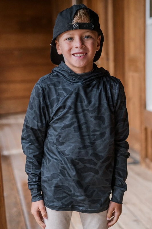 Black Camo Performance Hoodie Youth - Southern Belle Boutique