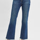 Tummy Control High Rise Crop Straight Raw Cut Hem - Dark - Southern Belle Boutique