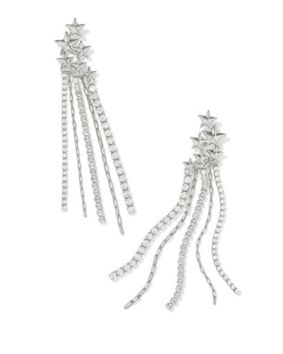 Cassidy Statement Earrings Silver White Cz - Southern Belle Boutique