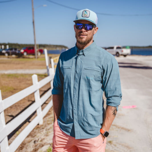 Oysterman L/S Button Up Shirt - Smoke Blue