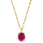 Daphne Pave Frame Short Pendant Necklace - Gold Berry Mica