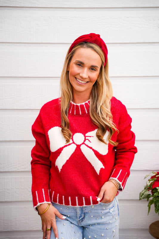 Red Bow Sweater