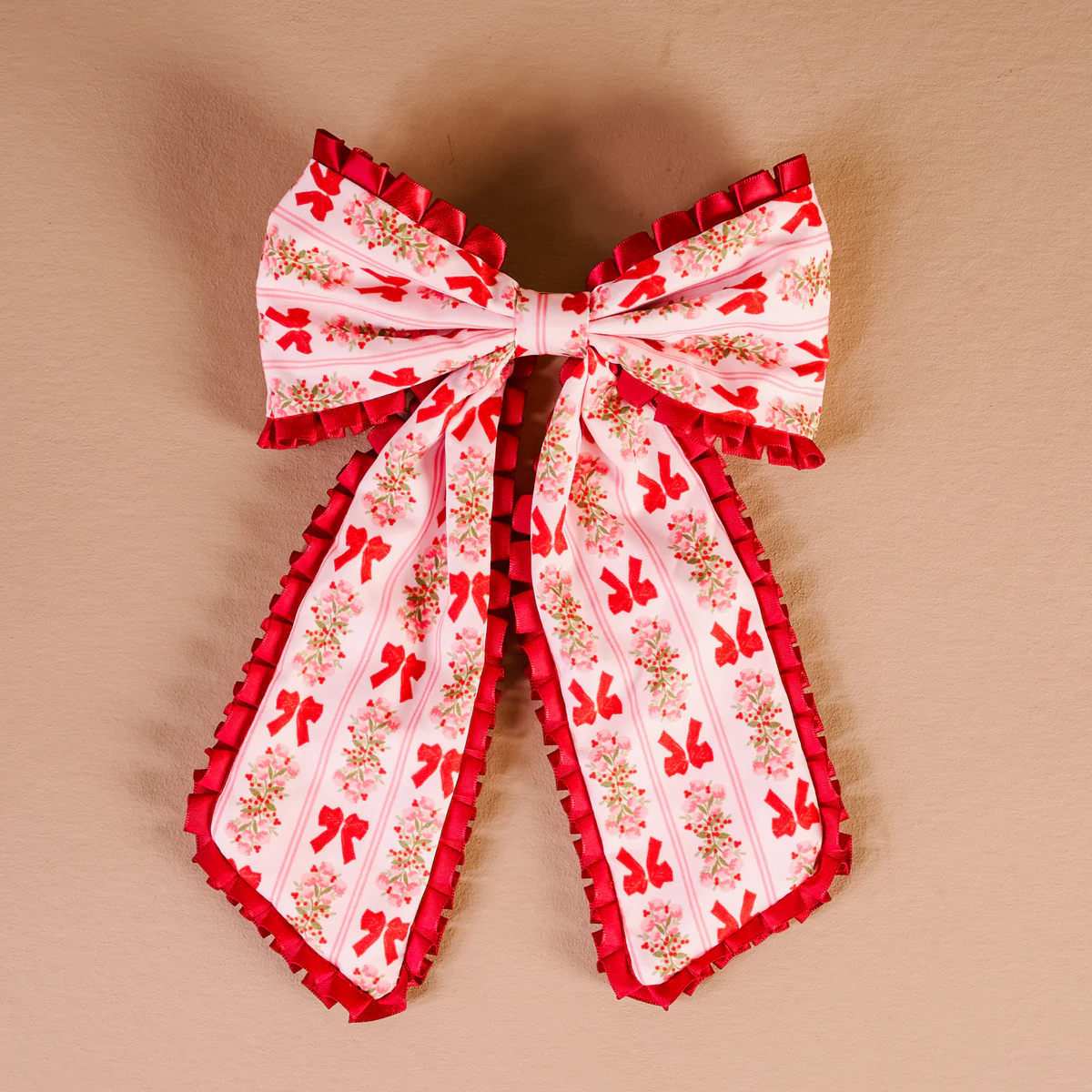 Oh So Merry Fancy Frills Hair Bow - Southern Belle Boutique