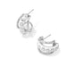 Jane Huggie Earrings - Silver White Enamel - Southern Belle Boutique