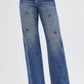 Rhinestone Detailed High Rise Jeans