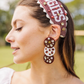 Maroon and White Triple Dot Earrings - Southern Belle Boutique