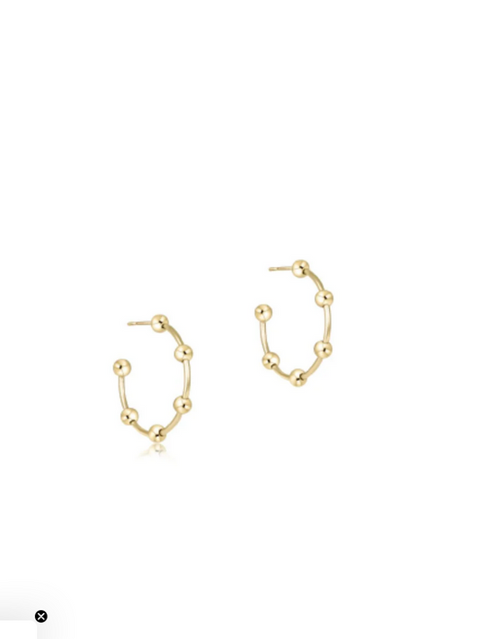 Beaded Simplicity 1" Post Hoop - 4mm Gold
