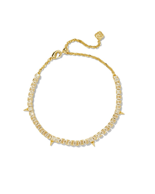 Jacqueline Tennis Bracelet Gold White Crystal - Southern Belle Boutique