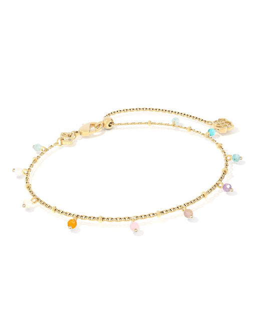 Camry Beaded Delicate Chain Bracelet - Gold Pastel Mix - Southern Belle Boutique