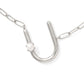 Pearl Initial U Short Pendant Necklace - Silver - Southern Belle Boutique