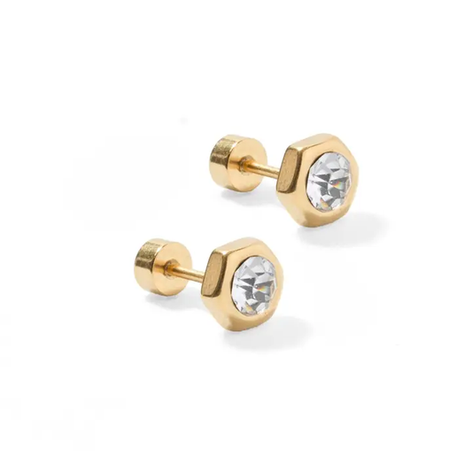 Screwback Stud Earrings - Addison - Clear - Southern Belle Boutique