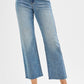 High Rise Crop Straight Rhinestone Jeans - Medium