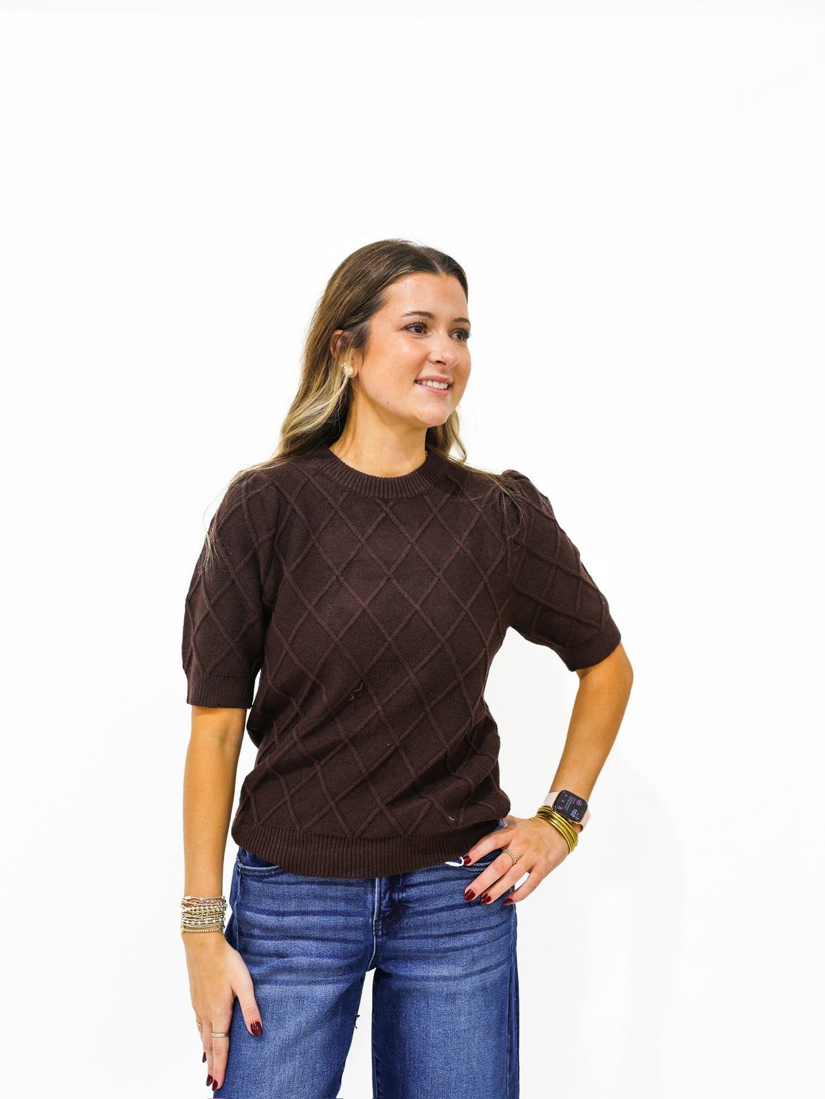 Brown Argyle Cozy Sweater - Southern Belle Boutique