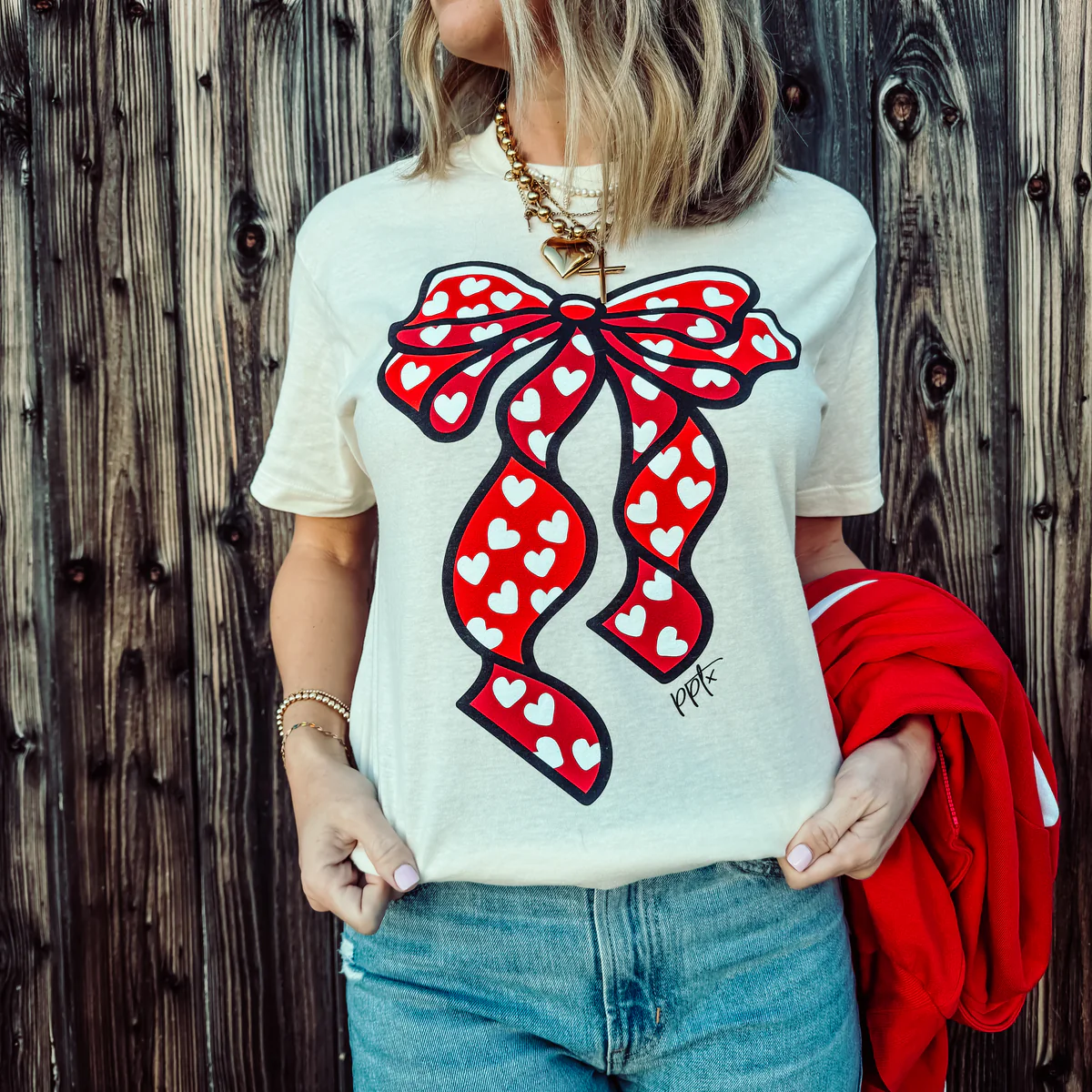 Big Heart Bow Tee - Southern Belle Boutique