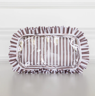 Butterfly Ruffled Nylon Large Clear Pouch
