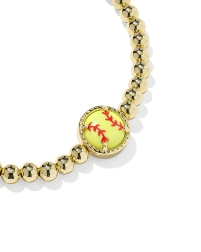Softball Stretch Bracelet - Gold Chartreuse Magnesite - Southern Belle Boutique