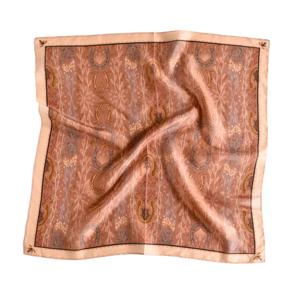 Western Harvest in Dusty Rose Silk Cowgirl Wild Rag Scarf - Southern Belle Boutique