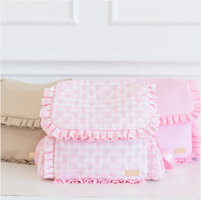 Ruffled Nylon Diaper Bag - Pink Floral - Southern Belle Boutique