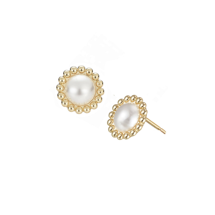 Allure Stud Earrings - Gold Pearl