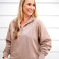 Plush Half-Zip Fleece Pullover - Toast