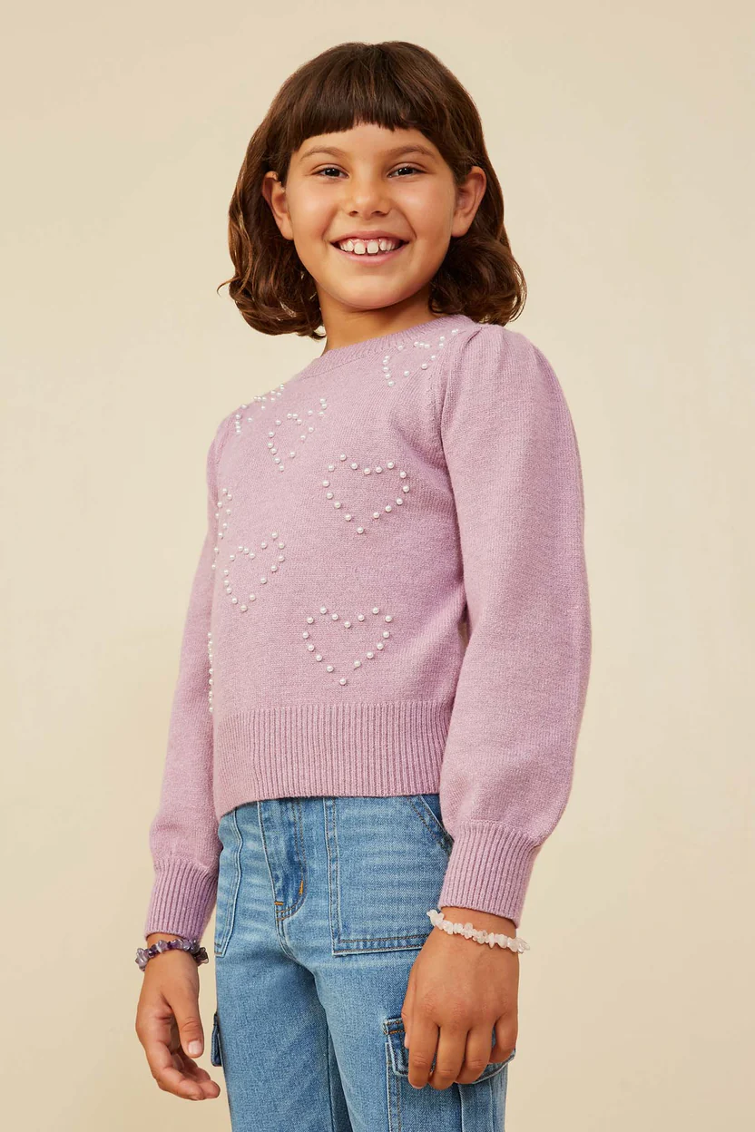 Pearl Hearts Detailed Pullover - Southern Belle Boutique