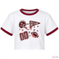 Sequin Football Elements Boxy Tee - Maroon - Southern Belle Boutique