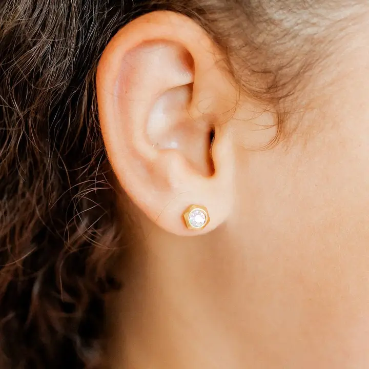 Screwback Stud Earrings - Addison - Clear - Southern Belle Boutique