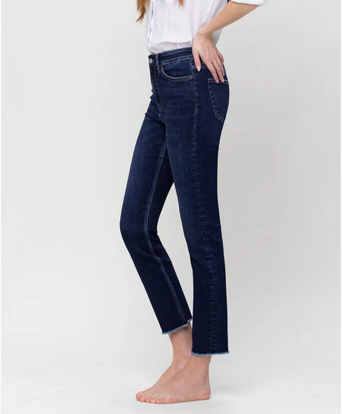 High Rise Slim Straight Jean - Growing Light