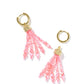 Sylvia Huggie Earrings Gold Pink Chalcedony - Southern Belle Boutique