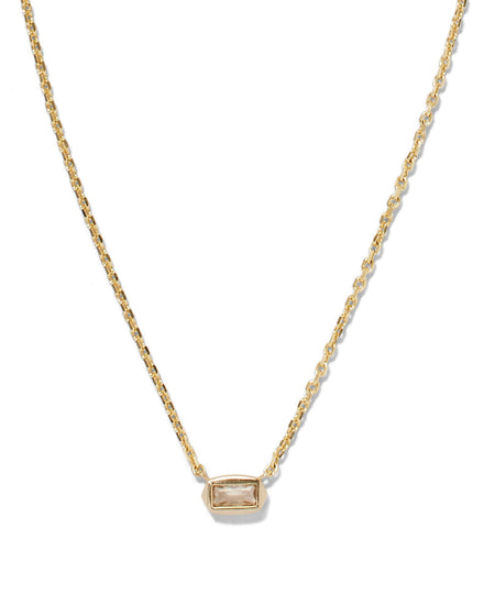 Fern Crystal Short Pendant Necklace Gold White Crystal - Southern Belle Boutique