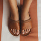 Pākea Leather Slide Sandals - Fox - Southern Belle Boutique