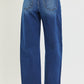 Risen Slouchy Cropped Barrel Jeans with Embroidered Hem