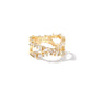 Rosalie Double Band Ring - Gold White Crystal