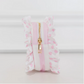 Ruffled Nylon Medium Pouch - Pink Polka Stripe - Southern Belle Boutique