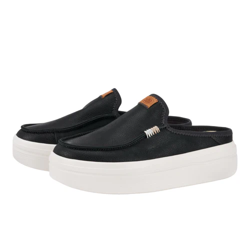 Austin Lift Leather Slide Sneaker - Black