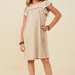 Girls Crochet Contrast Stitched Ribbed Knit Dress