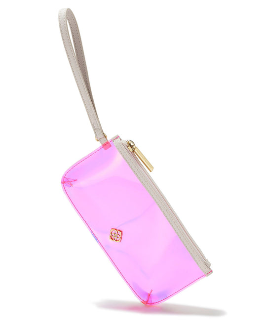 Clear Wristlet Pink Iridescent