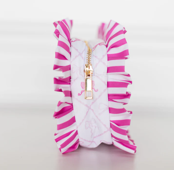 Goldie Girl Bows Ruffled Nylon Medium Pouch